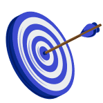 Goal target with an arrow representing learning goals