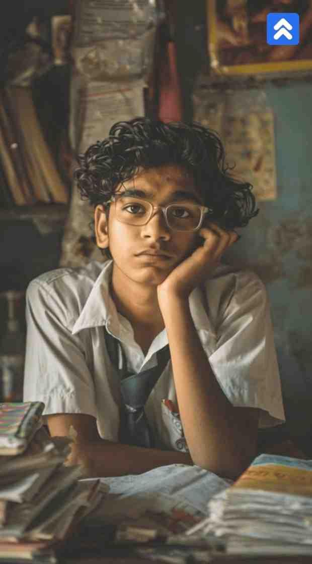 Student focused on learning