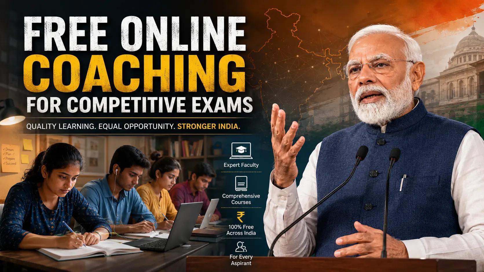 PM Modi Announces Free Online Coaching for Competitive Exam Aspirants PM Modi Announces Free Online Coaching for Competitive Exam Aspirants