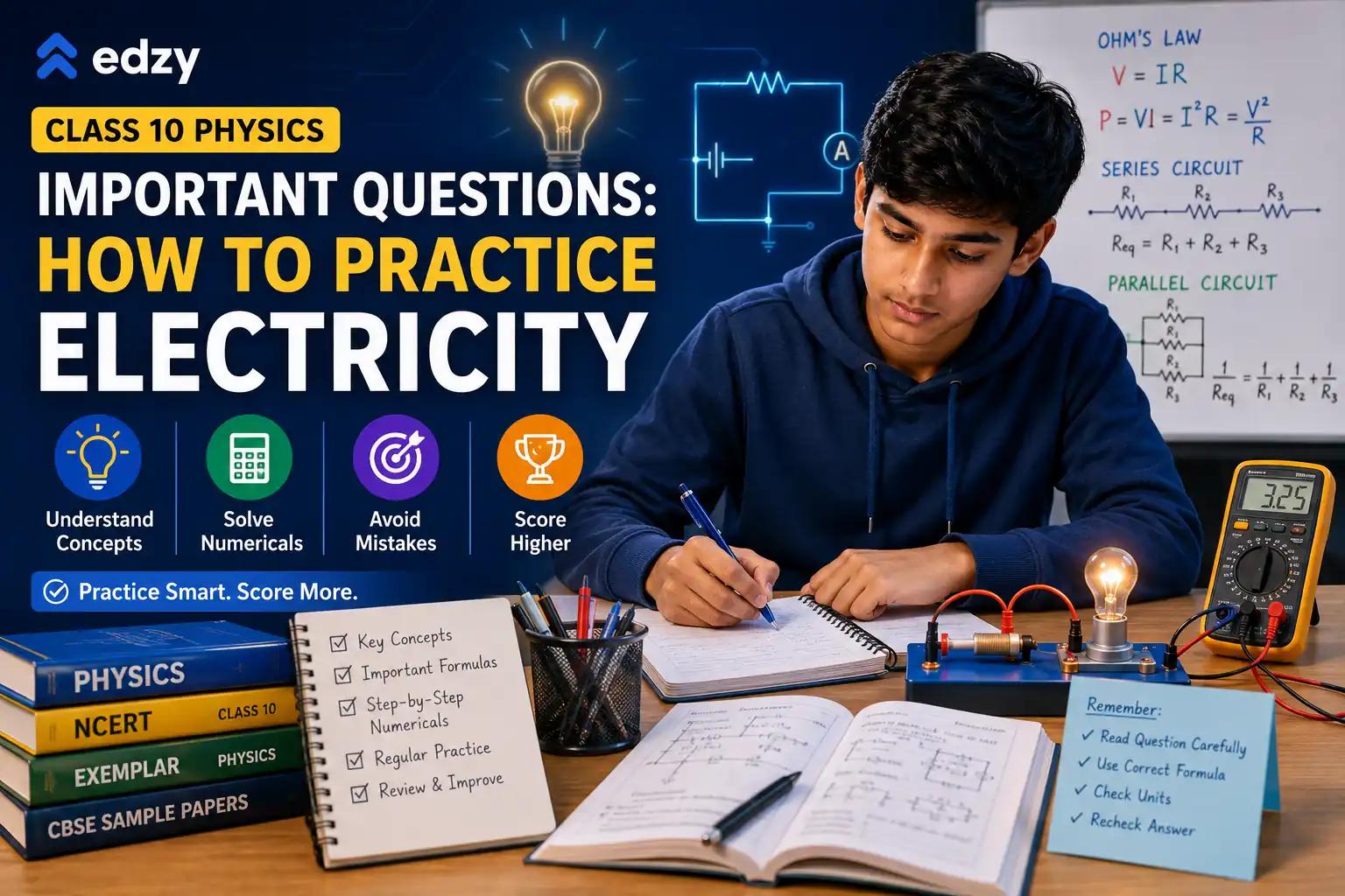 Class 10 Physics Important Questions: How to Practice Electricity Class 10 Physics Important Questions: How to Practice Electricity