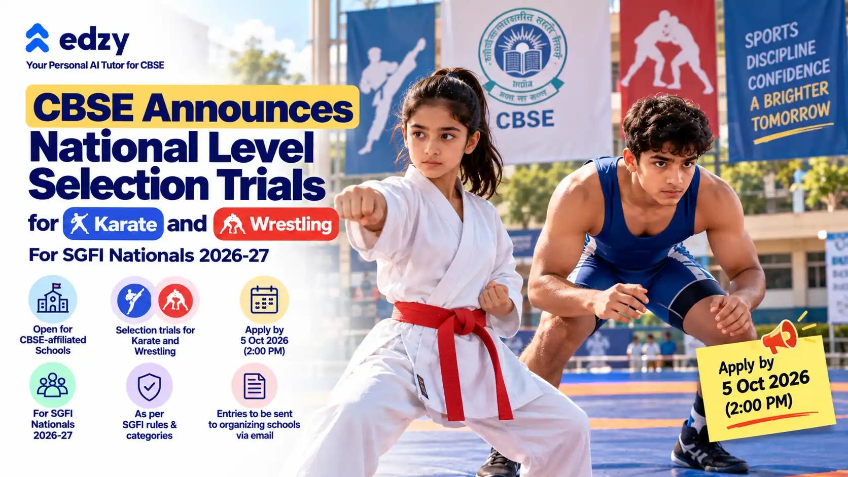 CBSE National Level Selection Trials for SGFI Nationals in Karate and Wrestling CBSE National Level Selection Trials for SGFI Nationals in Karate and Wrestling