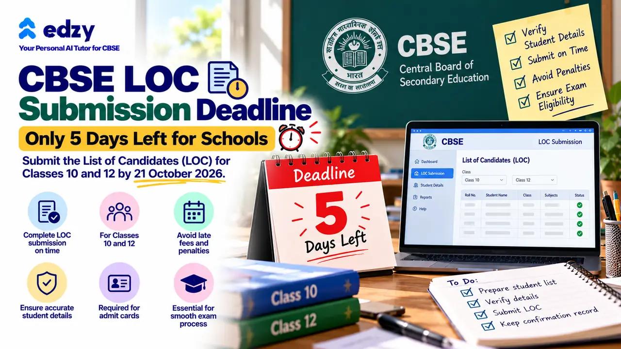 CBSE LOC Submission Deadline Approaches: Only 5 Days Left CBSE LOC Submission Deadline Approaches: Only 5 Days Left
