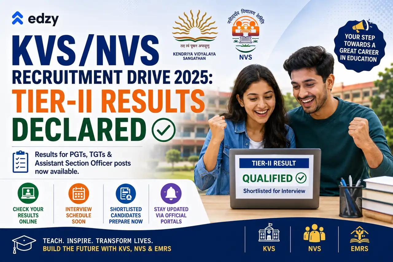KVS/NVS Recruitment Drive 2025: Tier-II Results Declared KVS/NVS Recruitment Drive 2025: Tier-II Results Declared