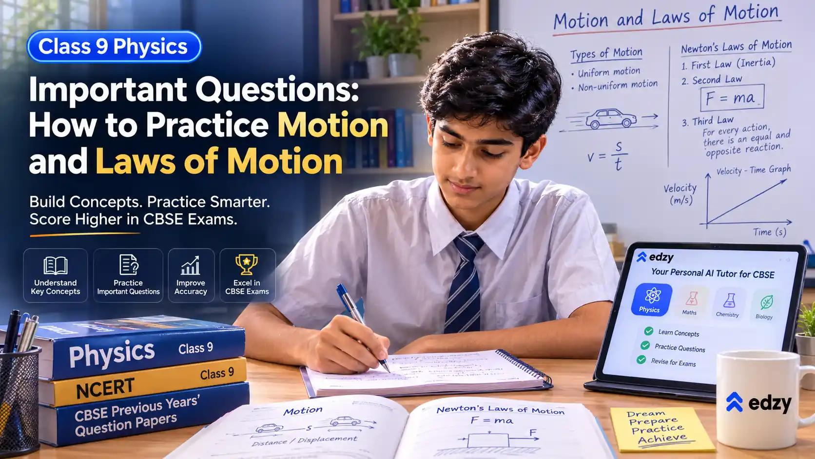 Class 9 Physics Important Questions: How to Practice Motion and Laws of Motion Class 9 Physics Important Questions: How to Practice Motion and Laws of Motion