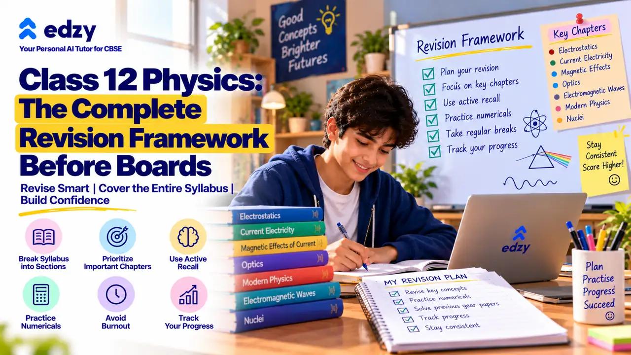 Class 12 Physics: How to Revise Entire Syllabus Before Boards Class 12 Physics: How to Revise Entire Syllabus Before Boards