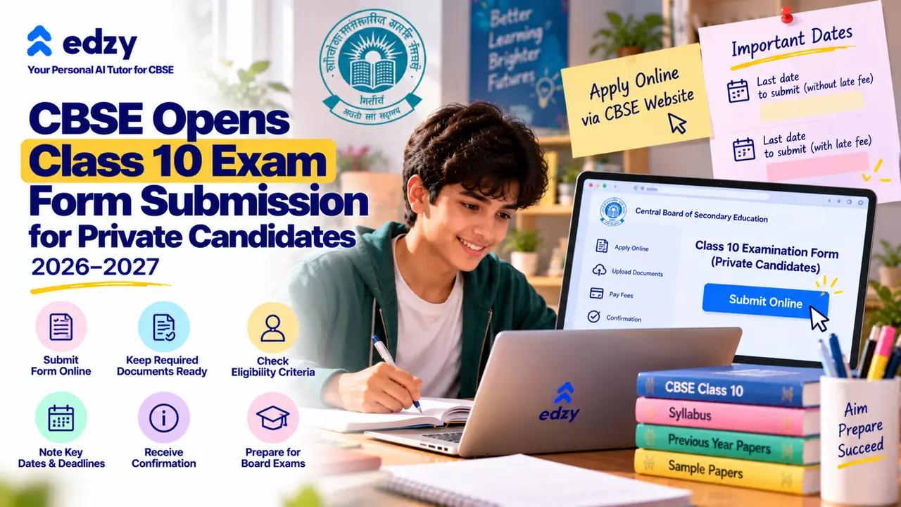 CBSE Class 10 Board Exam 2026-2027: Submission of Examination Forms for Private Candidates CBSE Class 10 Board Exam 2026-2027: Submission of Examination Forms for Private Candidates