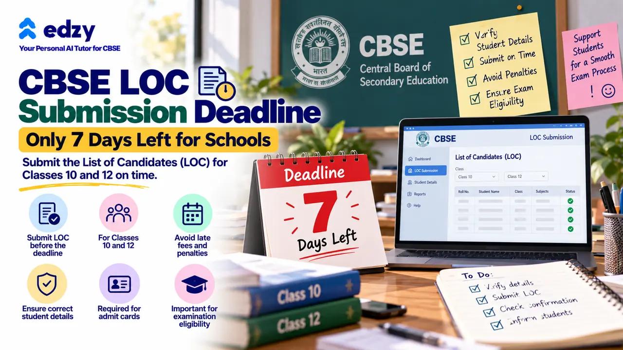 CBSE LOC Submission Deadline Approaches: Only 7 Days Left CBSE LOC Submission Deadline Approaches: Only 7 Days Left