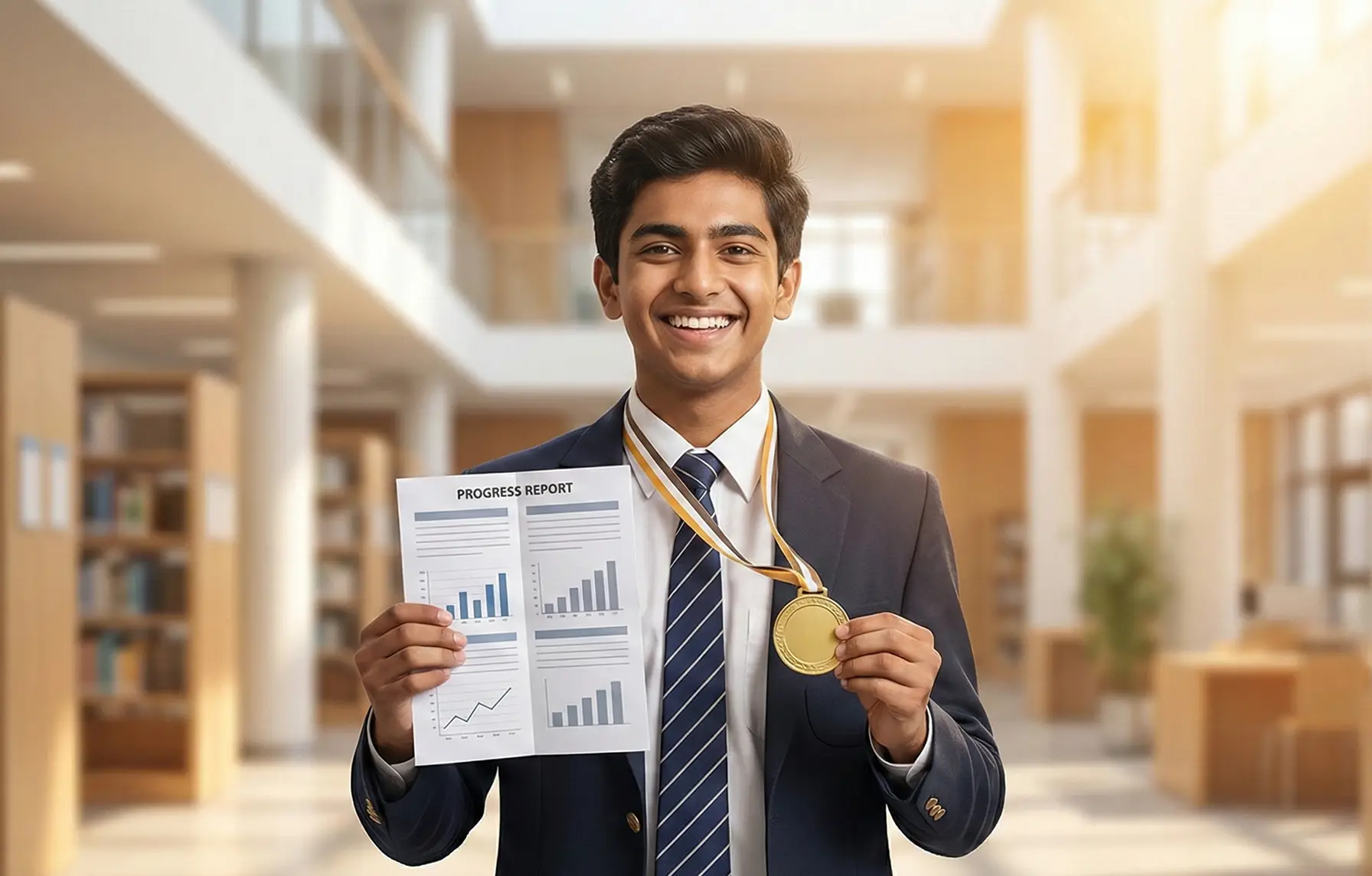 Student after Edzy Pro holding certificate